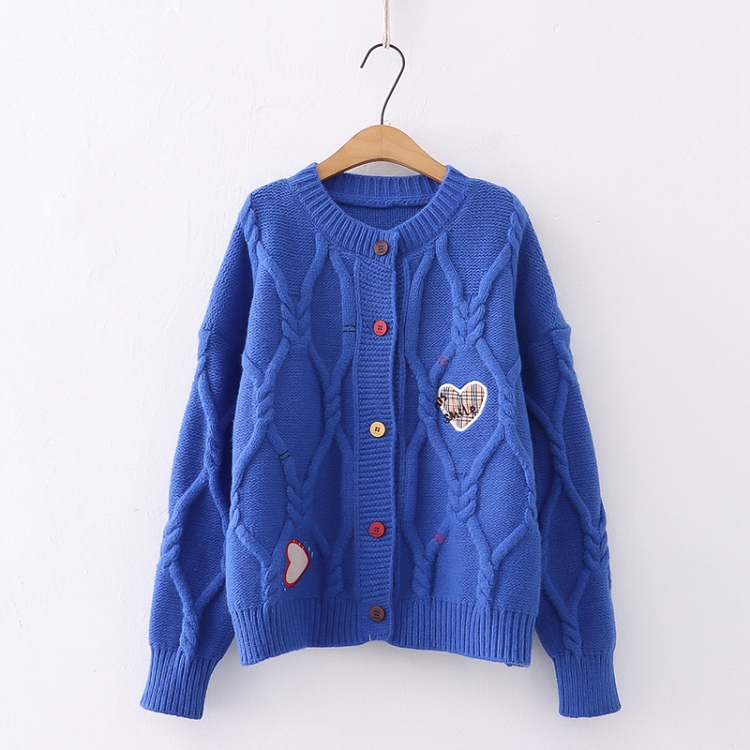 アウター カーディガン ニット ハート 長袖 森ガール レディース 