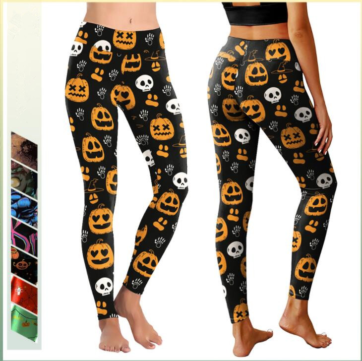 ハロウィンヨガパンツ ヒップアップ トレーニング フィットネス エアロビクス ズボン 美脚 ランニングウェア エアロビクスウェア ズボン ダンス衣装 
