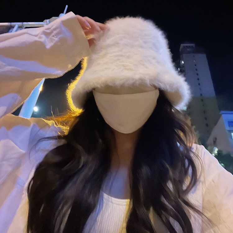 アンゴラ モヘア ファー バケットハット バケハ 韓国 原宿系 ストリート レディース 衣装 ダンス K-POP オルチャン HIPHOP Y2K 