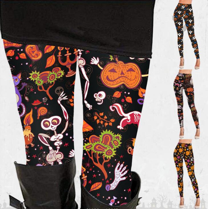 ハロウィンヨガパンツ ヒップアップ トレーニング フィットネス エアロビクス ズボン 美脚 ランニングウェア ダンス衣装 ズボン エアロビクスウェア 