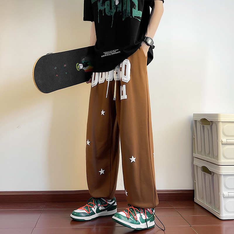 ロゴ 英文字 星柄 ロングパンツ 韓国 ストリート HIPHOP 原宿系 衣装 レディース K-POP ダンス 