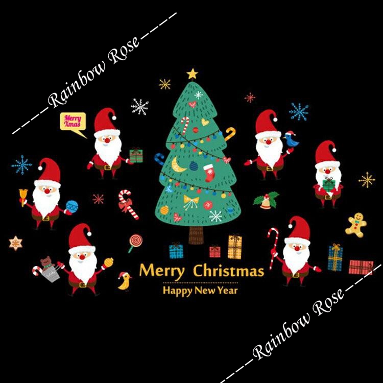 クリスマスウォールステッカー サンタクロース クリスマスツクリスマスデコレーション 店舗ディスプレイ  