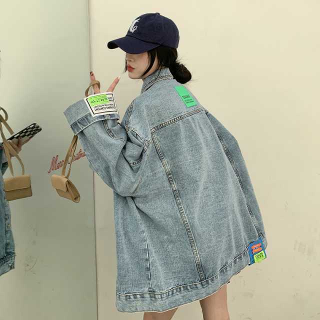 アウター デニム ジャケット デニムジャケット レディース ライトアウター ミディアムジャケット 羽織 キレセク 襟付き オーバーサイズ 長袖 