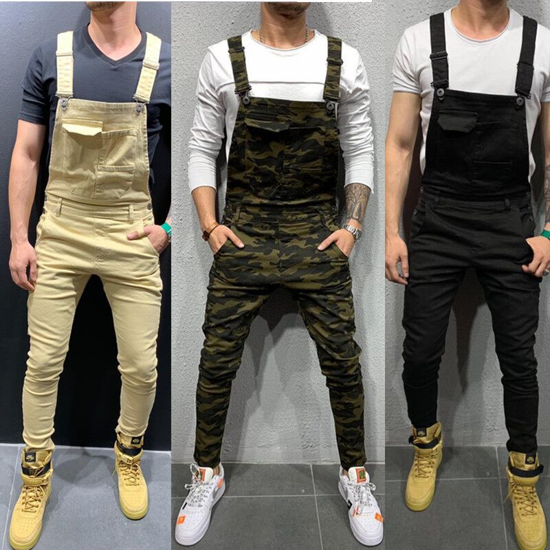 サロペット オーバーオール メンズ スキニー パンツ スリム アメカジ カッコイイ おしゃれ アウトドア 春 デニム 細身 オールインワン 秋 迷彩 無地 きれいめ 