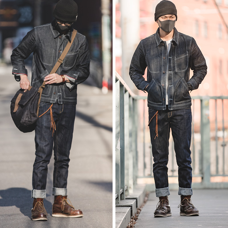 ジーンズ 赤耳 メンズ アメカジ ストリート オシャレ ウォッシュ ジーパン 春秋 ストレート こだわい 男性 ビンテージ ボ男性 
