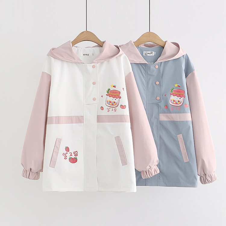 アウター ジャケット いちご 苺 バイ長袖 森ガール レディース 