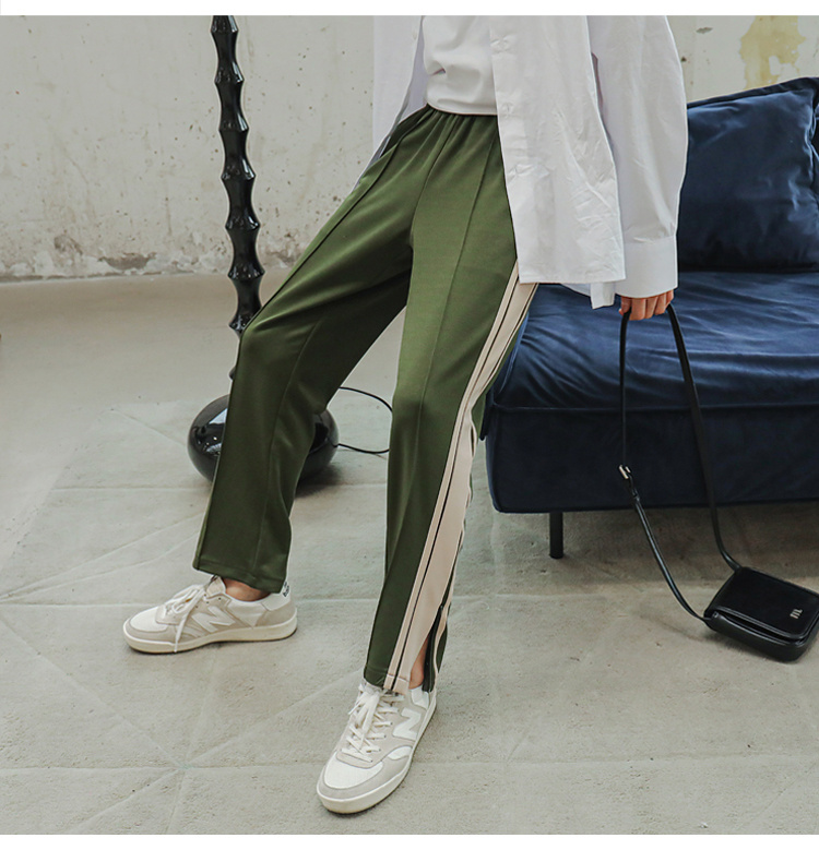 ファスナースリット ラインパンツ 韓国 ストリート HIPHOP 原宿系 K-POP ダンス レディース 衣装 