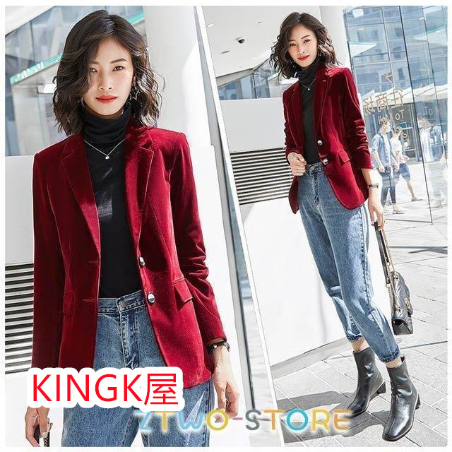 秋 テーラードジャケット レディース ベロア ジャケット フォーマル 通勤 OL スーツジャケット ブラック 大きいサイズ オフィス 長袖 ワイン赤 