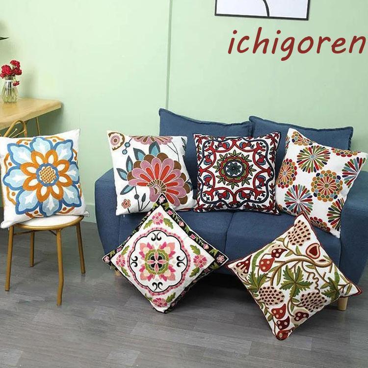 2点セット クッションカバー おしゃれ 座布団カバー 背当てカバー リビング リゾートクッションカバー インテリア雑貨 装飾枕 新築祝い 新生活 