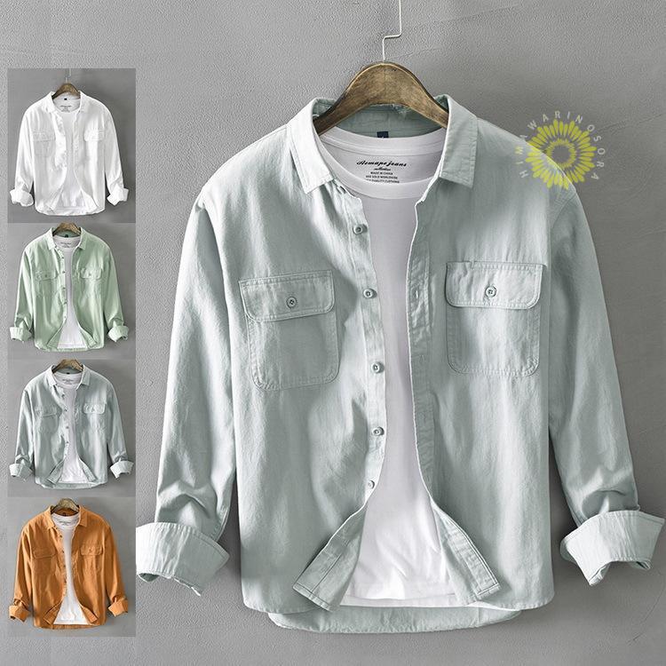シャツ カジュアルシャツ ワークシャツ トップス 綿 長袖 春 ミリタリーファッション メンズ 冬 秋 