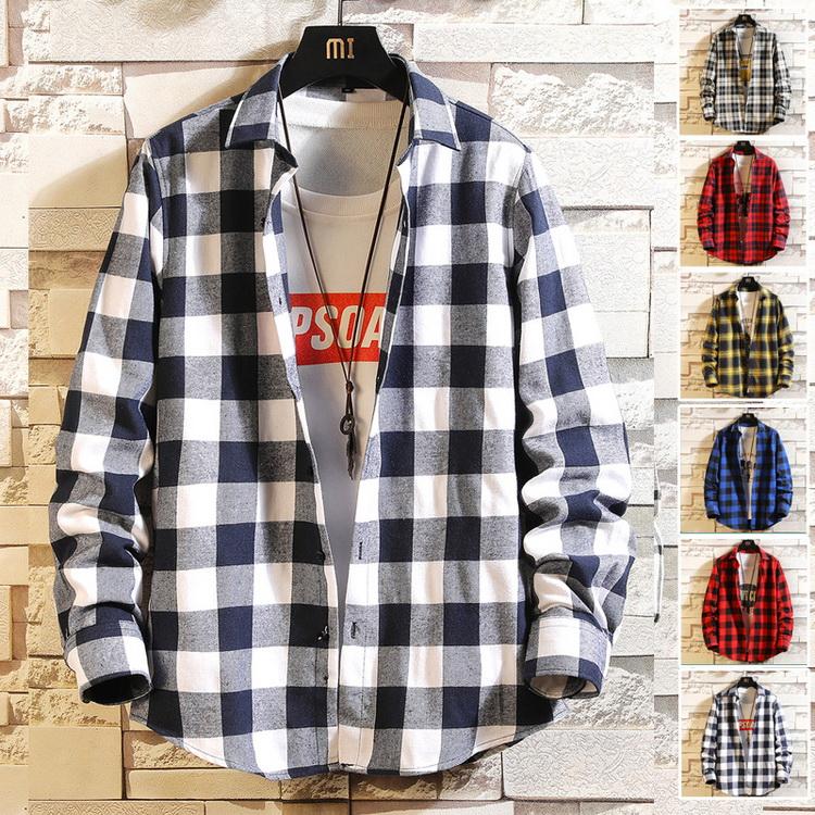 シャツ メンズ チェック柄 ネルシャツ トップス カジュアルシャツ 秋 長袖 きれいめ 春 