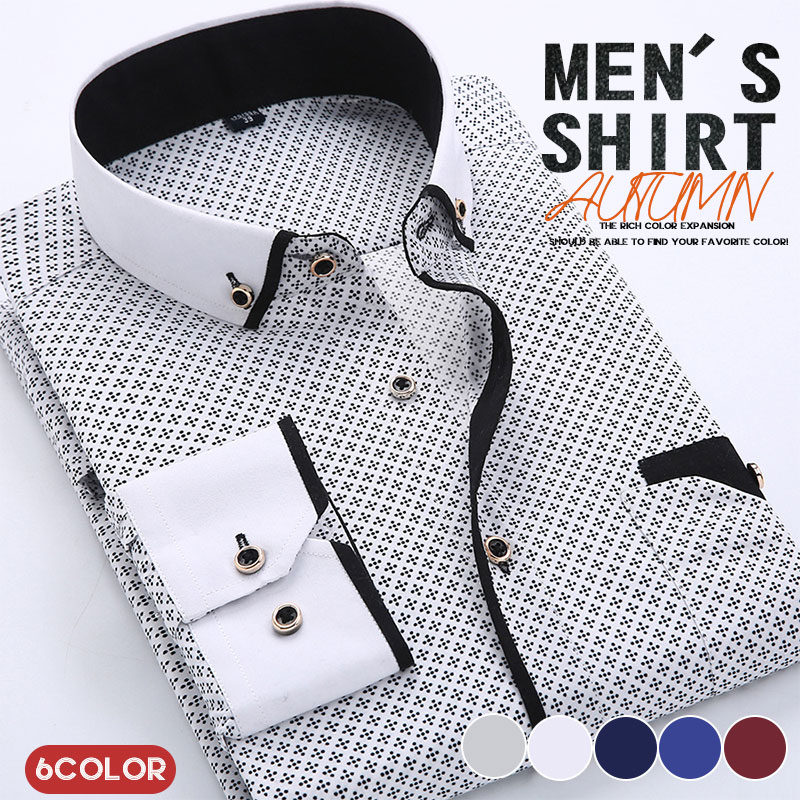 シャツ メンズ 長袖シャツ カジュアル トップス ボタンシャツ 春 送料無料 新作 おしゃれ 開襟シャツ 大きいサイズ 秋 ビジネス 紳士 秋服 