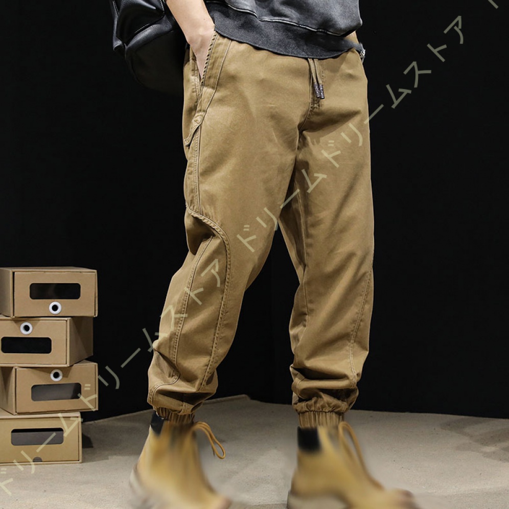 カーゴパンツ メンズ 無地 ズボン ワークパンツ サルエルパンツ ツイル 九分丈 大きいサイズ 作業 テーパードパンツ ゆったり ボトム イージーぱんつ 