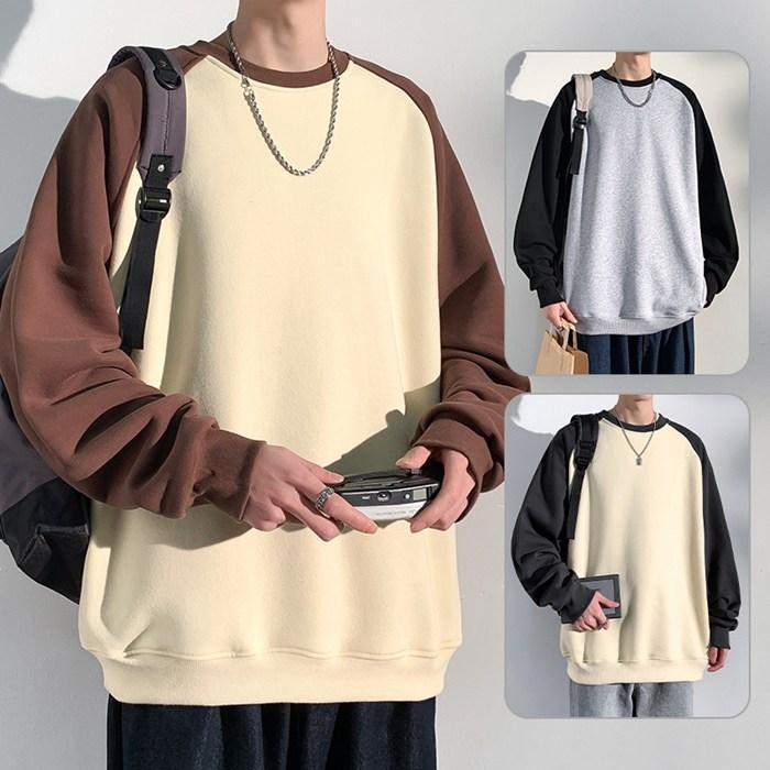 トレーナー 長袖 メンズ ゆったり スウェットシャツ プルオーバー 切り替え クルーネック スポーツ カジュアル 秋服 春服 お洒落 トップス ルームウェア 