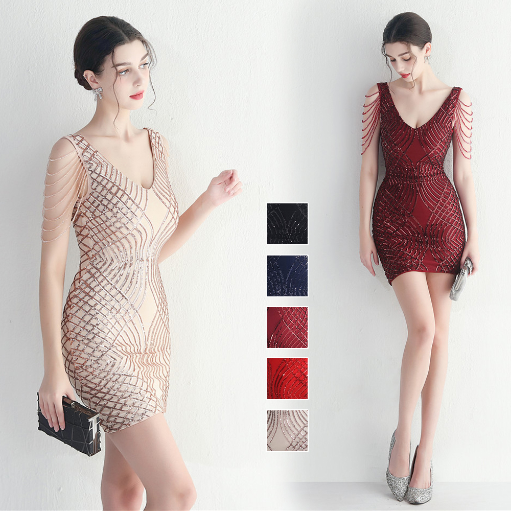 カラードレス ミニドレス 袖なし パーティードレス 結婚式 二次会 演奏会 発表会 スパンファスナー 演出 ワンピース ミディアムドレス フォーマルドレス 