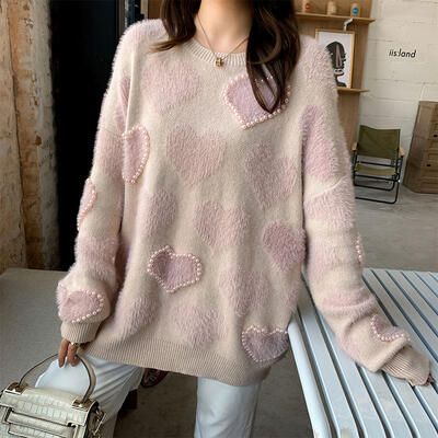 シャギー ニット カットソー セーター トップス カジュアル レディース 長袖 きれいめ 体型カバー ビジュー オーバーサイズ おしゃれ 可愛い ドロップショルダ 