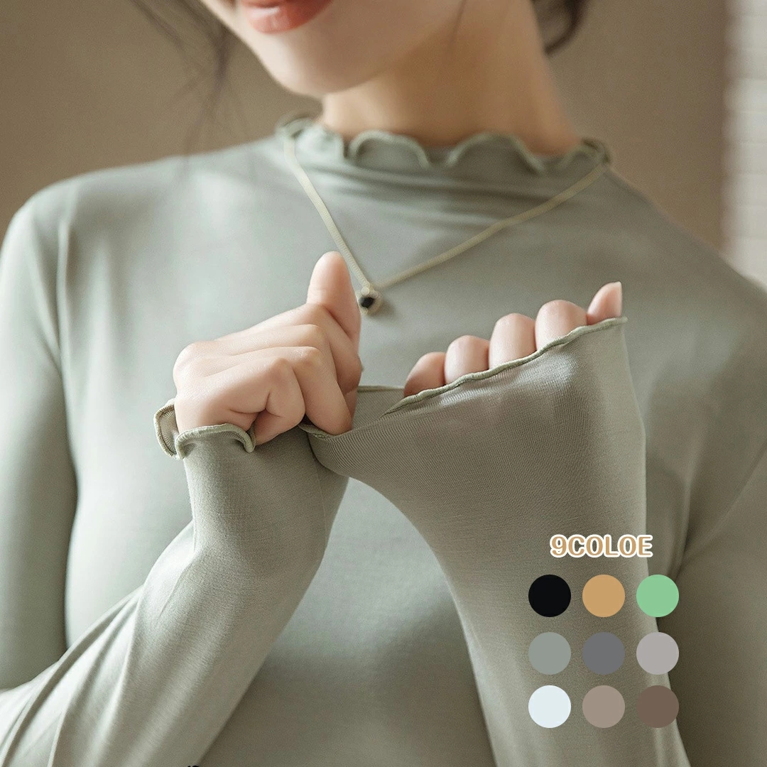 カットソー レディース 長袖 トップス ストレッチ インナー 柔らかい 通勤 冬 長袖Tシャツ シンプル トップス 春 着痩せ M 母 無地 ハイネック L 2L ママ 秋 