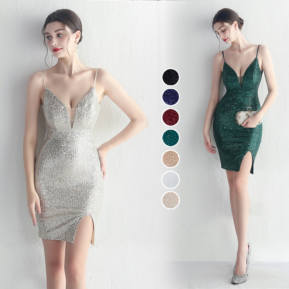 カラードレス ミニドレス パーティードレス 結婚式 二次会 発表会 フォーマルドレス 演奏会 袖なし ミディアムドレス 演出 スパンファスナー ワンピース 