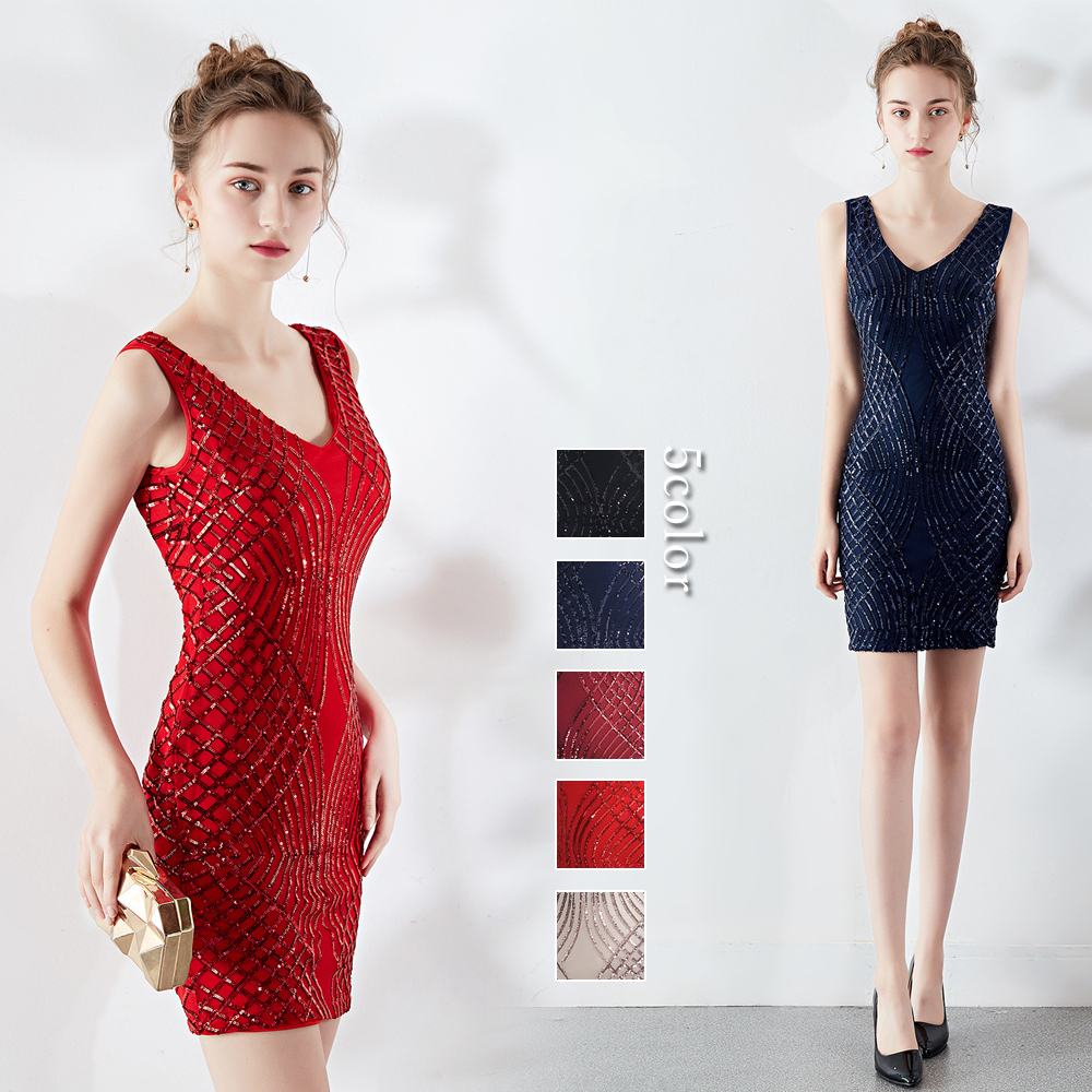 カラードレス ミニドレス パーティードレス 結婚式 二次会 発表会 演出 演奏会 ワンピース スパンファスナー フォーマルドレス ミディアムドレス 