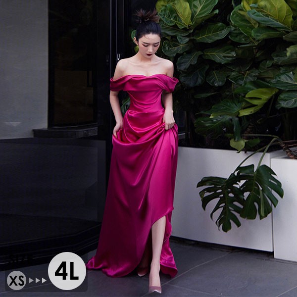 ロングドレス 大人 ピアノ 発表会 大きいサイズ 小さいサイズ パーティードレス 演奏会 披露宴 韓国 レディース 母親 結婚式 