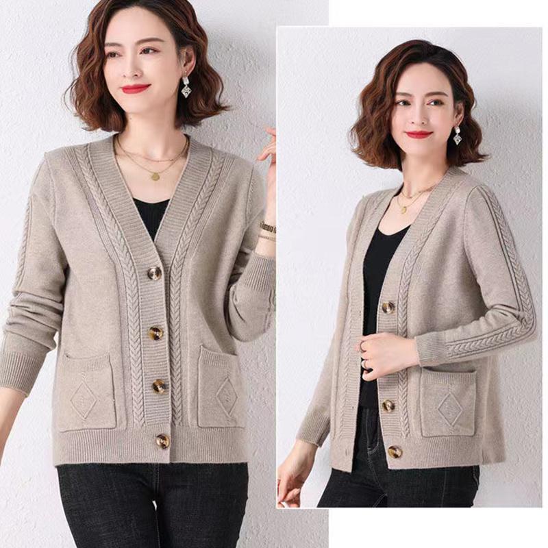 超。 カーディガン レディース ニット セーター Vネック 洗える おしゃれ 秋 長袖 羽織 ゆる ゆったり 伸縮性 春 超目玉 上品 カジュアル 