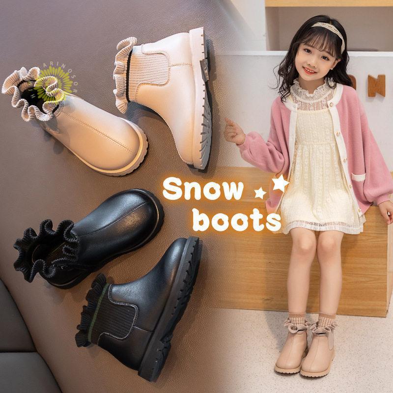 ブーツ キッズ 女の子 子供ブーツ 裏起毛 キッズブーツ ショートブーツ ダンスブーツ 可愛い 暖かい サイド防寒防水 ジュニア 秋冬 