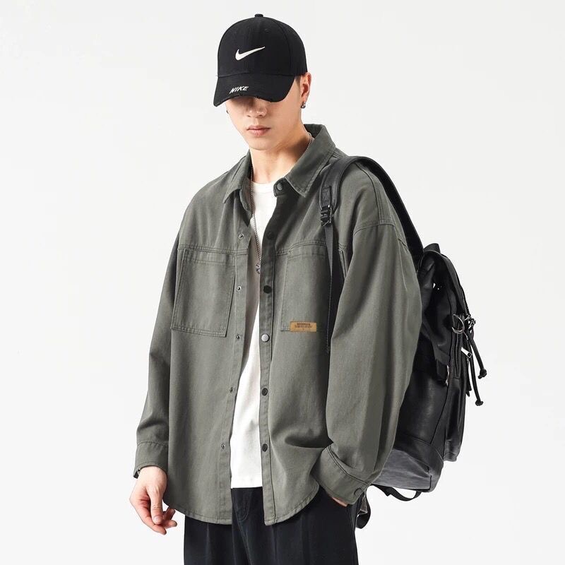 メンズ トップス シャツ ワークシャツ カーゴシャツ カジュアルシャツ ゆったり カジュアルシャツ かっこいい 長袖シャツ 大きいサイズ 紳士服 開襟シャツ 