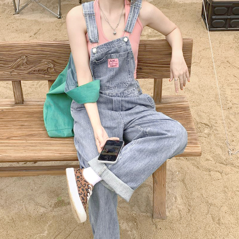 デニムサロペット オールインワン レトロ  