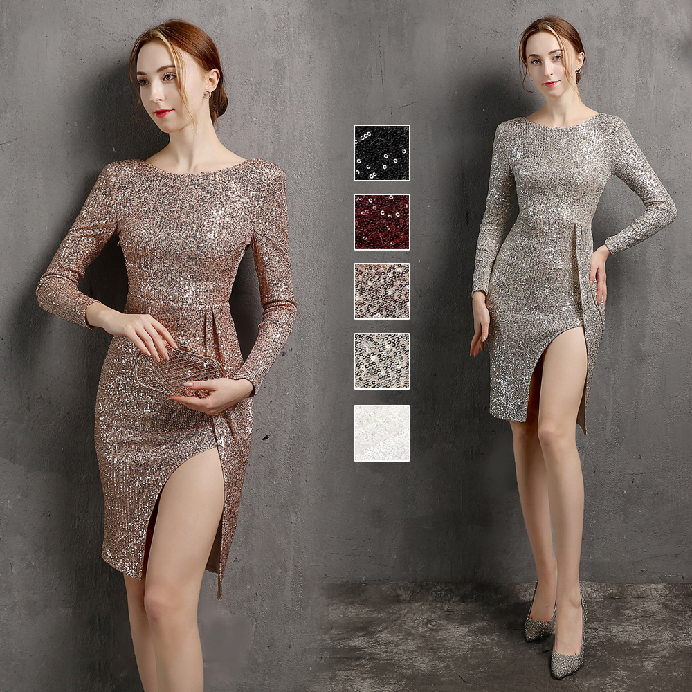 カラードレス ミニドレス パーティードレス 結婚式 二次会 発表会 ワンピース フォーマルドレス ミディアムドレス 演奏会 スパンファスナー 演出 