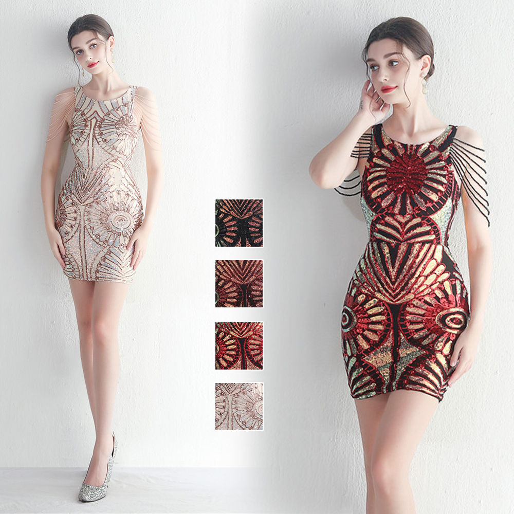 カラードレス ミニドレス 袖なし パーティードレス 結婚式 二次会 演奏会 スパンファスナー ミディアムドレス ワンピース 発表会 演出 フォーマルドレス 