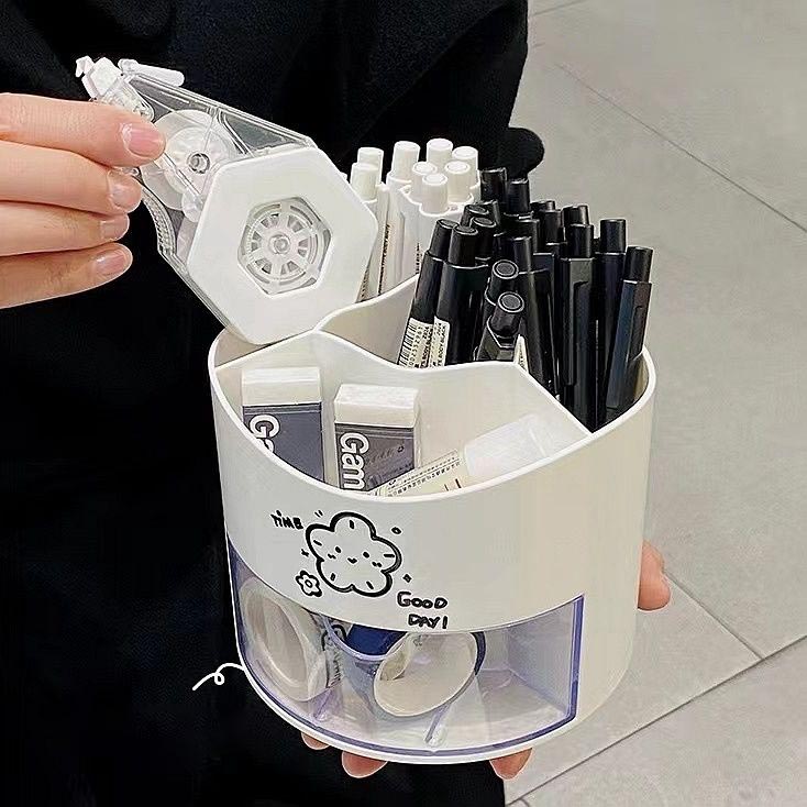 ペンスタンド 360度回転 おしゃれ ペン立て かわいい ペンケース メガネスタンド オフィス 卓上収納 デスク 文房具 プレゼント 