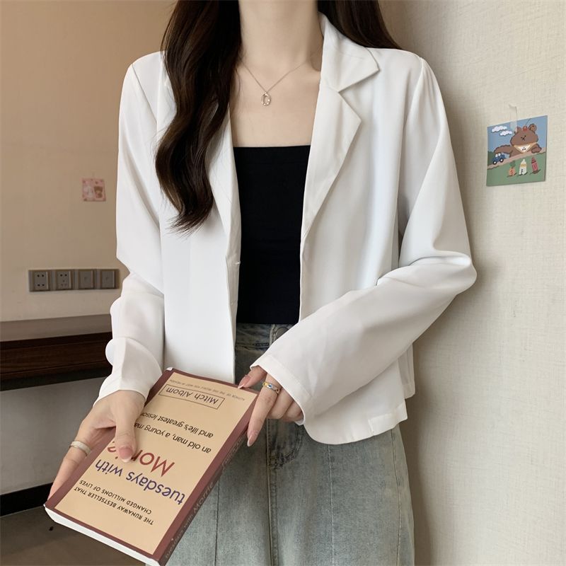 スーツジャケット 春秋 レディース 長袖 テーラードスーツ オフィス 無地 大き ライトアウター ショート丈 オフィス OL 通勤 お洒落 体型カバー 