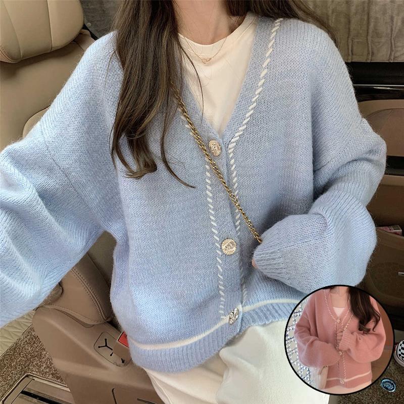 超。 カーディガン レディース ニット セーター Vネック 伸縮性 長袖 秋 春 ゆる おしゃれ 上品 羽織 ゆったり 超目玉 洗える カジュアル 