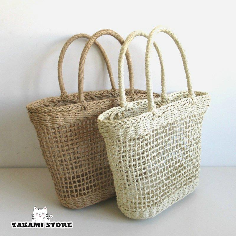 かごバッグ トート ハンドバッグ 手提げ レディース トートバッグ 軽量 マザーズ 肩掛け ママバッグ A4 草編みバッグビーチ 無地 大きめ ショルダーバッグ 