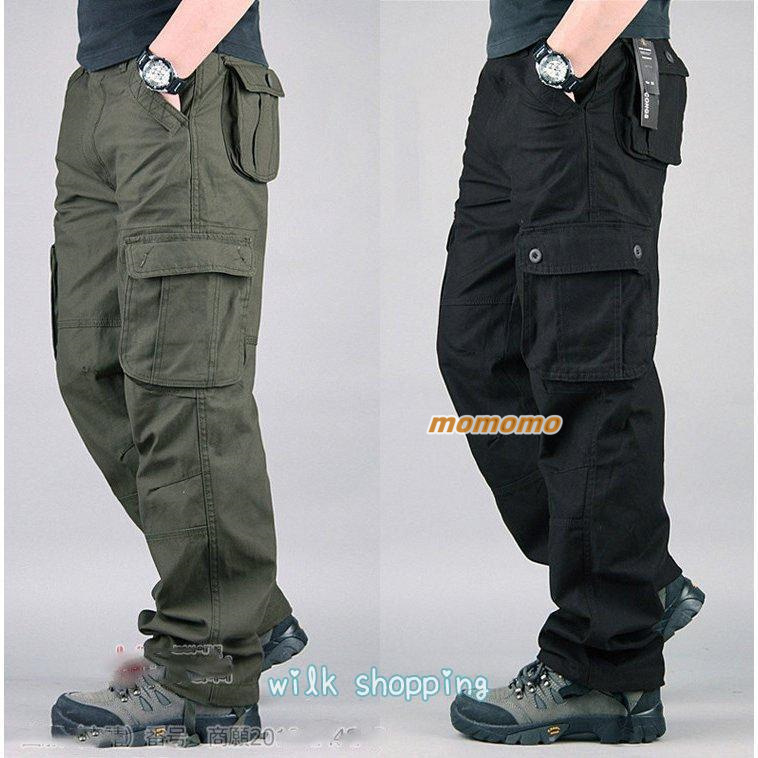 カーゴパンツ メンズ 大きいサイズ ゆったり 綿100％ 作業服 迷彩 ズボン 無地 8ポケット ボカラーパンツ 