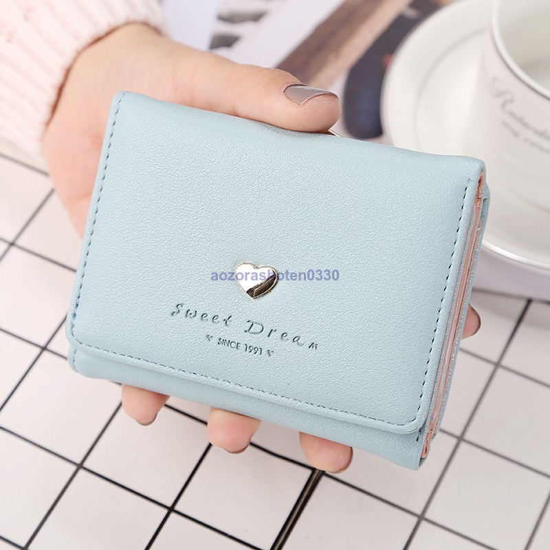 財布 折り財布 レディース ハート付き がま口 全4色 結婚式 ミニウォレット パーティー おしゃれ プレゼント 