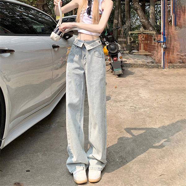 デニムパンツ レディース ジーンズ ジーパン バギーパンツ ガウチョパンツ 美シルエット ファッション ワイドパンツ ゆったり 春夏秋 