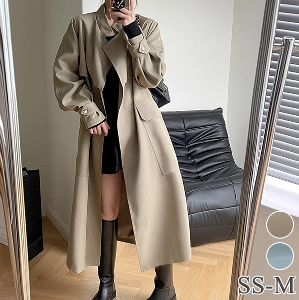 トレンチコート レディース 秋コート 小柄 着やせ 大きいサイズ ベージュ 秋物 アウター 秋服 トレンチ 春 秋 