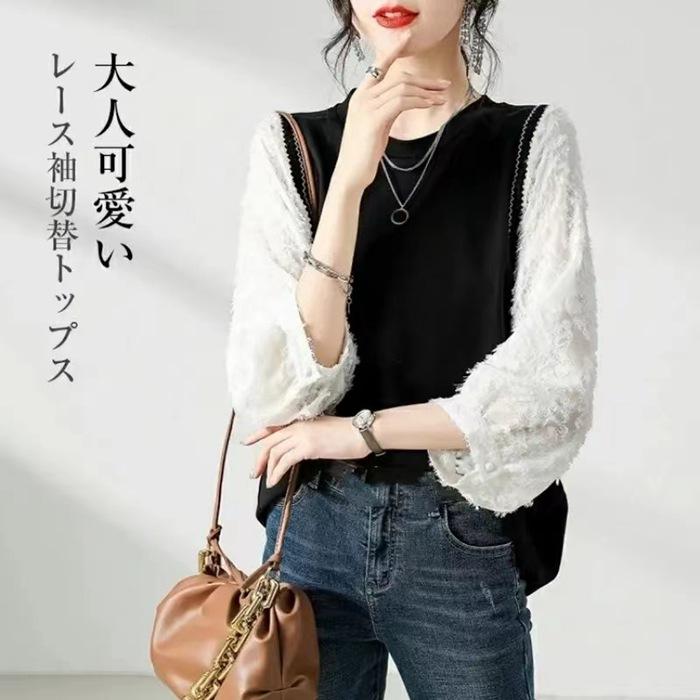 長袖Tシャツ カットソー レディース 重ね着風 トップス チュニック Tシャツ シンプル 長袖 カジュアル カットソー インナー 