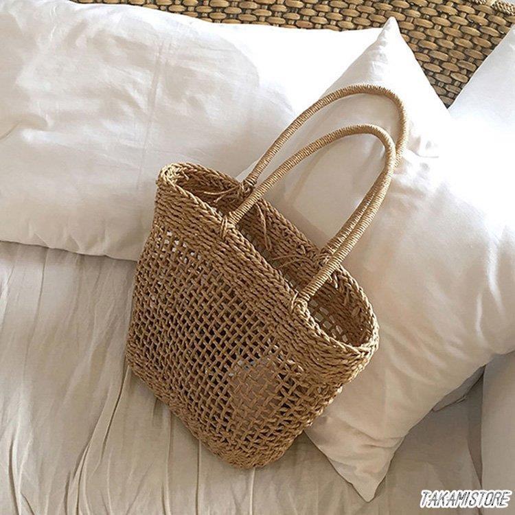 かごバッグ レディース 春夏 ハンドバッグ 草編みバッグ かばん トートバッグ 軽い 韓国風 ショルダーバッグ 小物入れ 麦わら おしゃれ 手提げバッグ ポーチ 