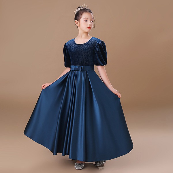 キッズドレス ピアノ 発表会 ロング 子供ドレス ワンピース 誕生日 フ大人っぽい 結婚式 フォーマル フレアスカート 子供 