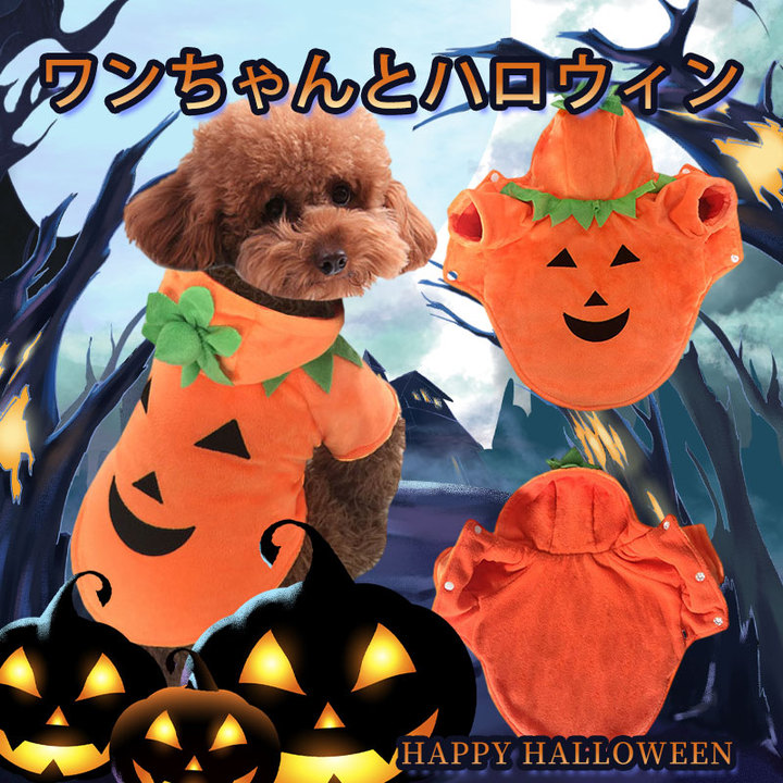 犬 服 秋冬 パンプキン トイプードル チワワ おもしろ ハロウィンヒーローズ 服 着せやすい 