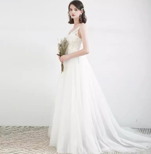 ウェディングドレス 袖なし ノースリーブ エンパイアライン 結婚式 花嫁 白 ドレス 大きいサイズ マタニティドレス レースアップ ハイウエスト 3L 小さいサイズ 