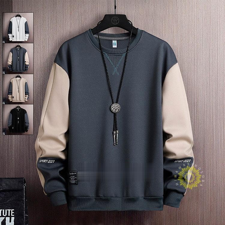 トレーナー メンズ 長袖 プルオーバー クルーネック スウェットシャツ 秋コーデ 長袖 秋服 カジュアル トップス カラー切替 