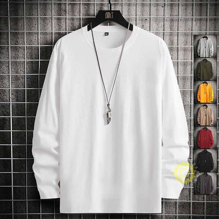 長袖Tシャツ メンズ Tシャツ 無地 プルオーバー ティーシャツ 秋 カットソー トップス 秋服 クルーネック ファッション カジュアル 