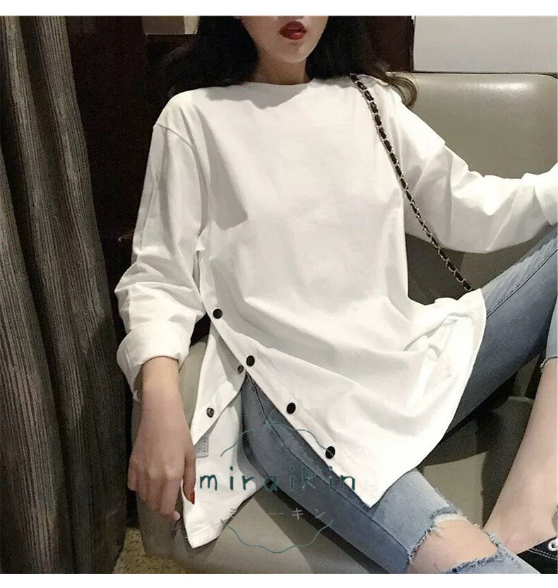 Tシャツ レディース 40代 秋冬長袖Tシャツ 白 スエットシャツ トップス ゆったり カジュアル可愛い 無地 着痩せ30代50代 トレーナー プルオーバー おしゃれ 