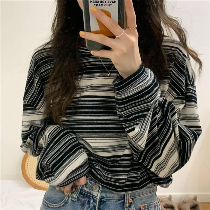 長袖Tシャツ トップス カットソー ボーダー チュニック Tシャツ 柔らか インナー 可愛い シンプル レディース 長袖 ベーシック 