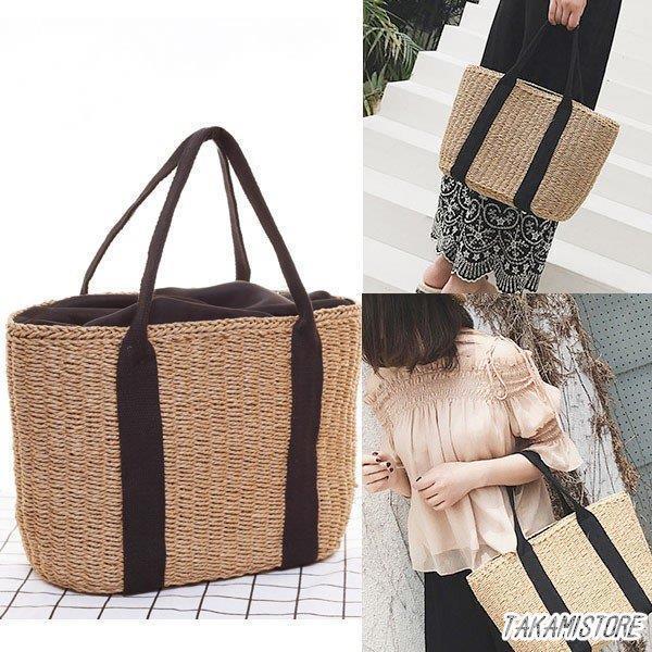 かごバッグ ハンドバッグ トートバッグ 大容量 ビッグトート ストローバッグ 夏 シンプル スクエ 春 かご レディース大人 カゴバッグ トート かわいい 