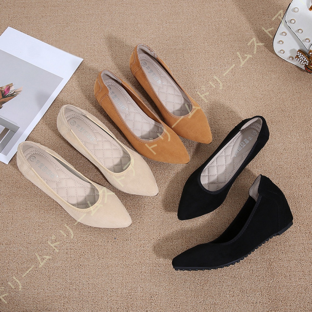 レディース ウェッジソール パンプス ローファー とんがりトゥ ヒール5CM 疲れない モカシン ヒールパンプス 婦人靴 看護師 痛くない ウェッジヒール 