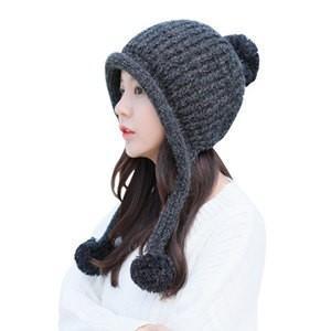 ニット帽 帽子 レディース 耳当て ニットキャップ ボア付き ハット ポンポン付き 秋物 防寒対策 あったか 暖かい 小顔効果 冬物 裏起毛 防寒 ぼうし 